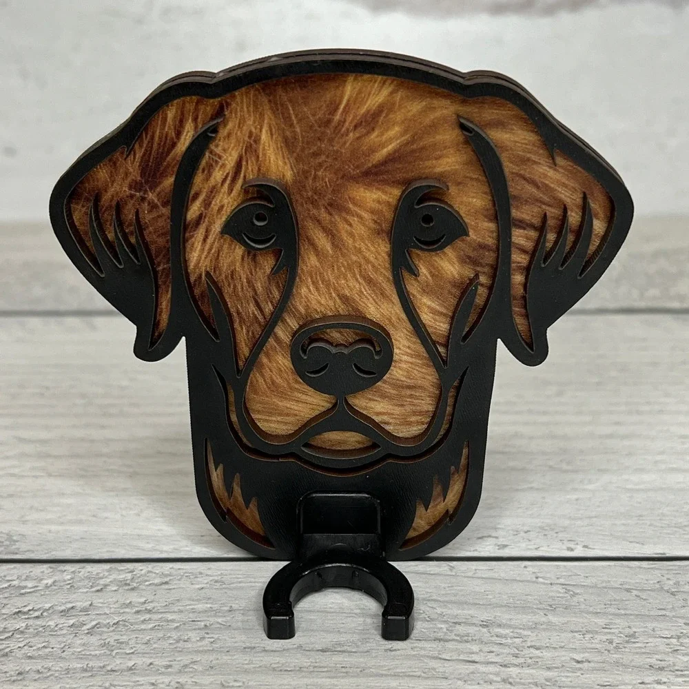 Golden Retriever Dog Head Night Light Plug In Wood Laser Cut‎ Home Decor